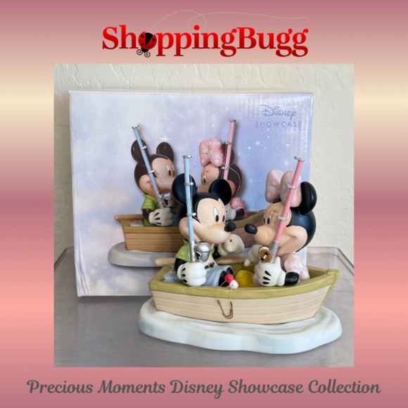 Precious Moments Disney Mickey & Minnie Mouse Hooked On You 132701 (SB1459) - Picture 1 of 16